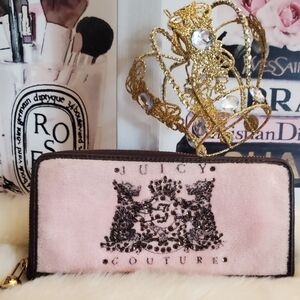 *ON HOLD*Juicy Couture Pink Velour & Bling Wallet! *Vintage*